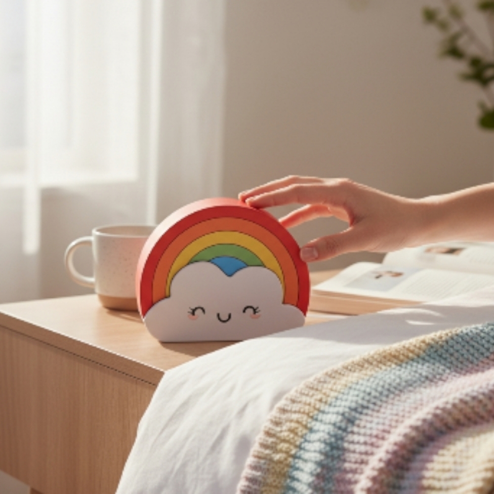 GEMS Rainbow & Cloud Smiley Face USB Rechargeable Portable Speaker New In Box. T